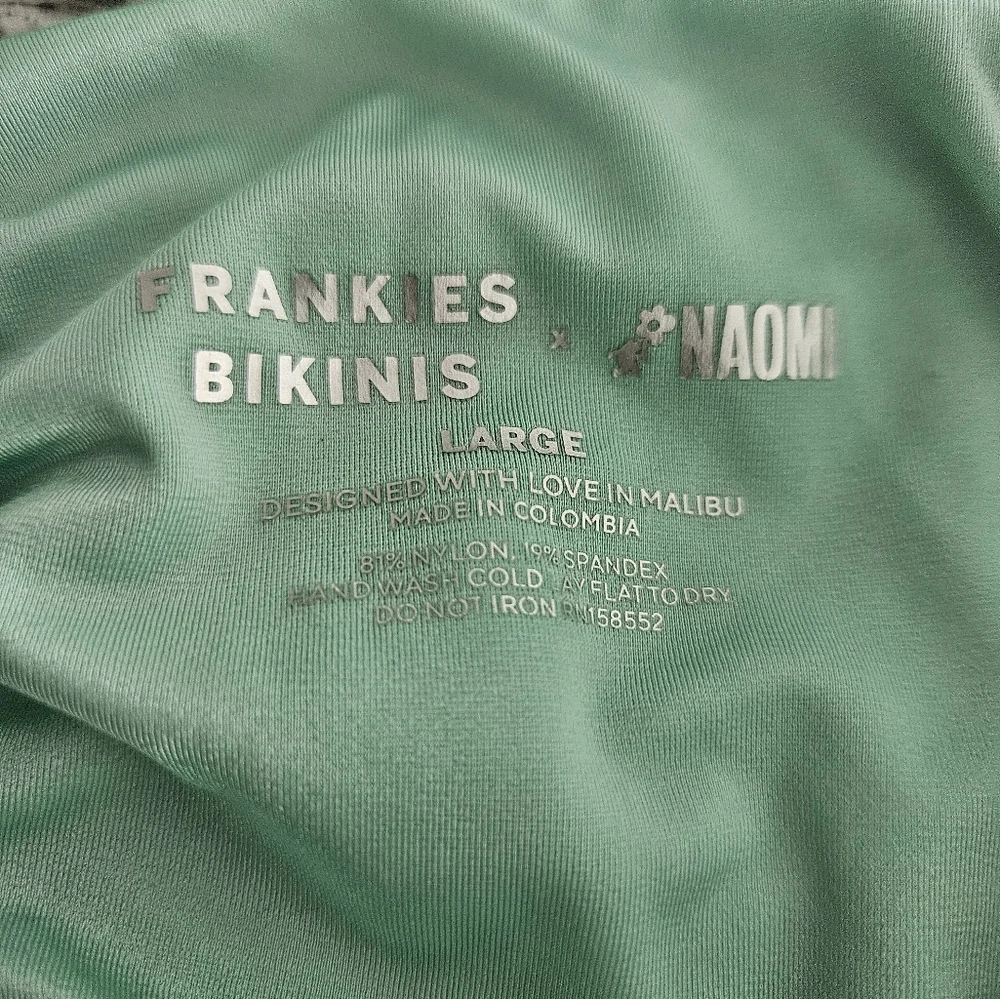 Frankie's Bikinis Naomi Foxy Satin Cheeky Green Camouflage Two Piece - Picture 3 of 12